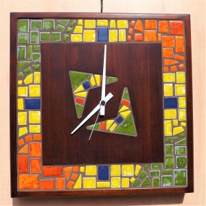Keramické mozaikové hodiny 049